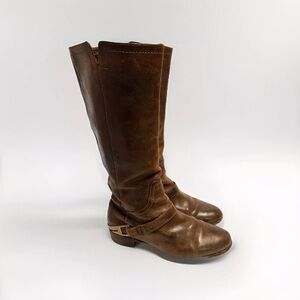 UGG Channing II tall boots WOMENS 9 brown leather harness riding boot equestrian